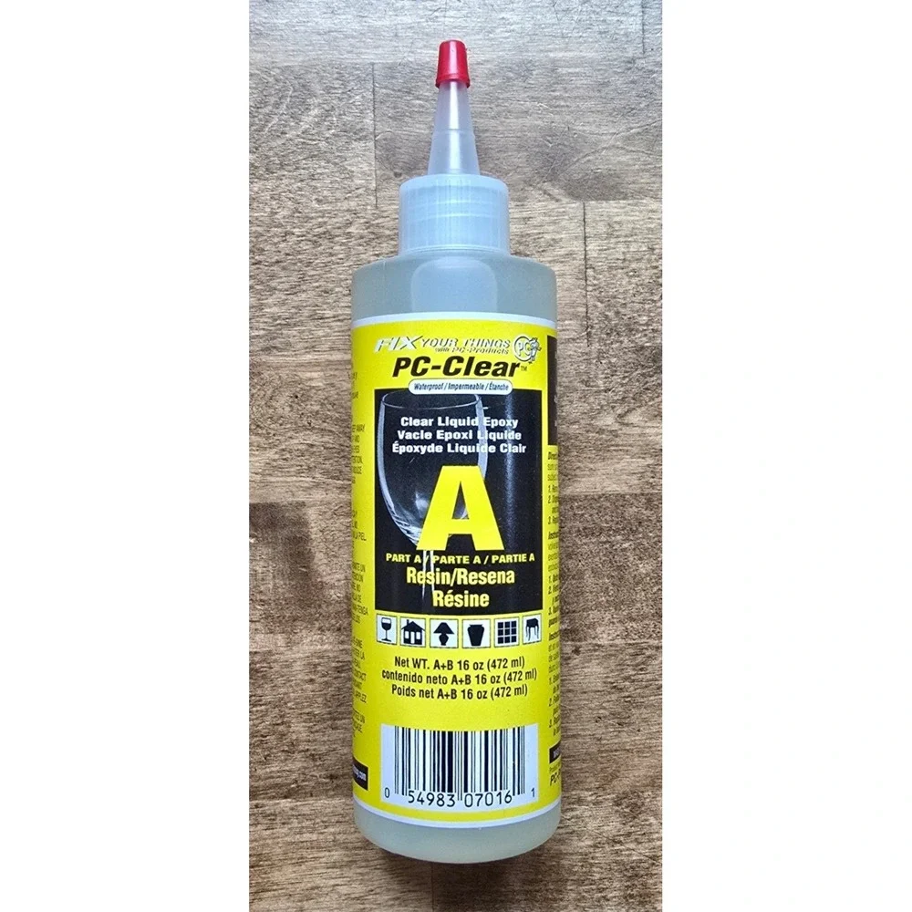 PC-Clear Clear Liquid Epoxy Part A Resin 8oz Waterproof Multi-Purpose Bond